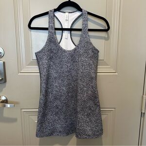 Lululemon Cool Racerback Tank Top Size 8 Grey Speckled Pattern Workout Gym